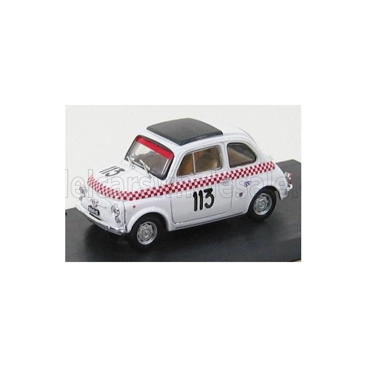 BRUMM FIAT 500TV GIANNINI N 113 SCUDERIA DEL LARIO V TROFEO VAL CAMONICA 1969 B.DOSI - WHITE RED 1/43