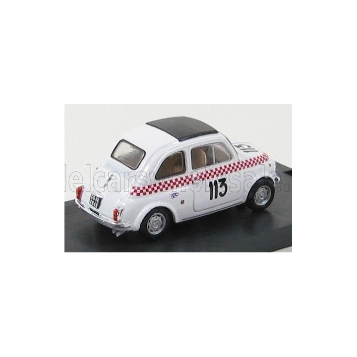 BRUMM FIAT 500TV GIANNINI N 113 SCUDERIA DEL LARIO V TROFEO VAL CAMONICA 1969 B.DOSI - WHITE RED 1/43