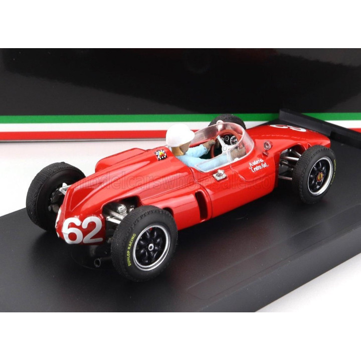 BRUMM COOPER F1  T53 MASERATI N 62 ITALY GP 1961 L.BANDINI - WITH DRIVER FIGURE - RED 1/43