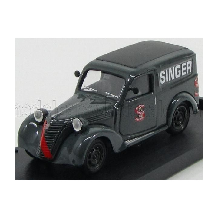 BRUMM FIAT 500C FURGONE VAN VEICOLO COMMERCIALE PUBLICITAIRE SINGER AGENZIA CATANZARO 1950 - GREY 1/43