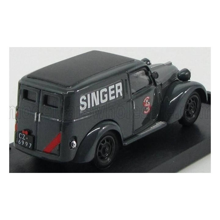 BRUMM FIAT 500C FURGONE VAN VEICOLO COMMERCIALE PUBLICITAIRE SINGER AGENZIA CATANZARO 1950 - GREY 1/43