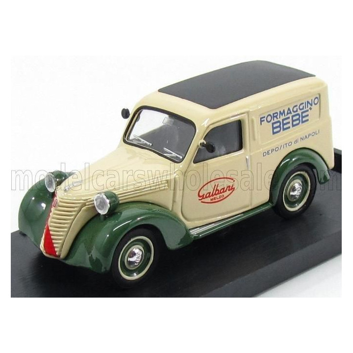 BRUMM FIAT 1100 FURGONE VAN VEICOLO COMMERCIALE PUBLICITAIRE GALBANI MELZO MILANO DEPOSITO DI NAPOLI 1950 - CREAM GREEN 1/43