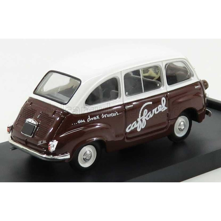 BRUMM FIAT 600 MULTIPLA VEICOLO COMMERCIALE CAFFAREL 1956 - WHITE BROWN 1/43