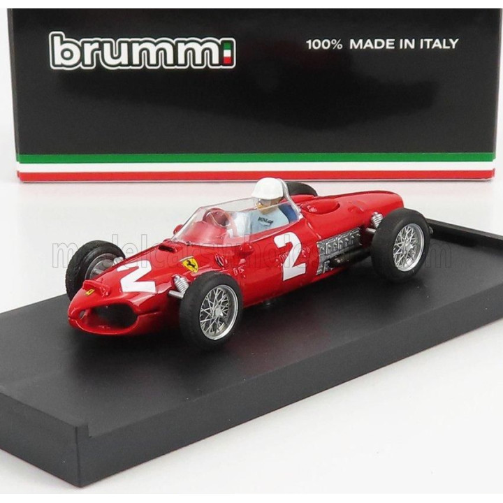 BRUMM FERRARI F1  156 N 2 ITALY GP PHIL HILL 1961 WORLD CHAMPION - WITH DRIVER FIGURE - RED 1/43