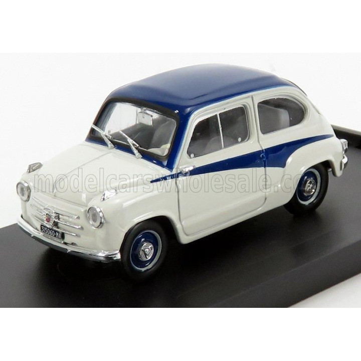 BRUMM FIAT 600 750 DERIVAZIONE ABARTH 1956 - GREY BLUE 1/43