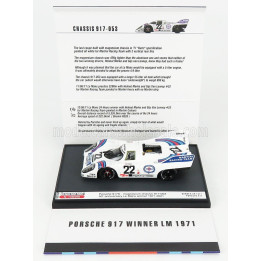 BRUMM PROM PORSCHE 917K 4.9L TEAM MARTINI RACING N 22 WINNER 24h LE MANS 1971 HELMUT MARKO - GIJS VAN LENNEP - WHITE BLUE RED 1/