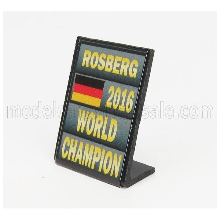 CARTRIX ACCESSORIES F1  WORLD CHAMPION PLATE PIT BOARD - MERCEDES GP W07 HYBRID AMG PETRONAS N 6 SEASON 2016 NICO ROSBERG - GREY