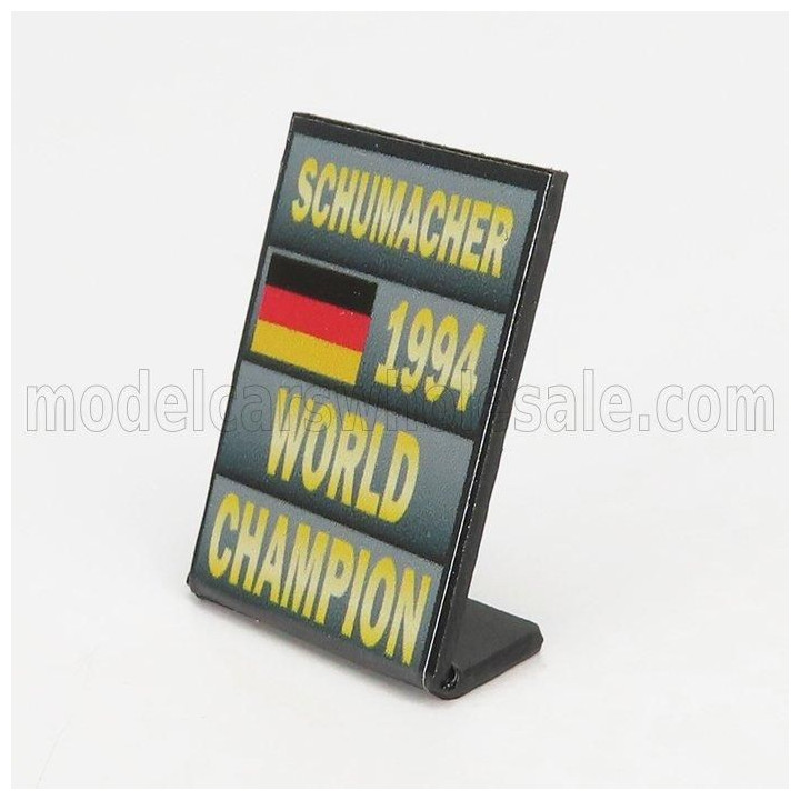 CARTRIX ACCESSORIES F1  WORLD CHAMPION PLATE PIT BOARD - BENETTON B194 FORD MILD SEVEN N 5 SEASON 1994 MICHAEL SCHUMACHER - GREY