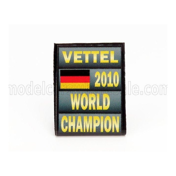CARTRIX ACCESSORIES F1  WORLD CHAMPION PLATE PIT BOARD - RED BULL RB5 RED BULL N 5 SEASON 2010 SEBASTIAN VETTEL - GREY BLACK YEL