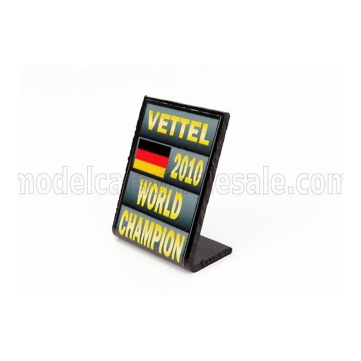 CARTRIX ACCESSORIES F1  WORLD CHAMPION PLATE PIT BOARD - RED BULL RB5 RED BULL N 5 SEASON 2010 SEBASTIAN VETTEL - GREY BLACK YEL