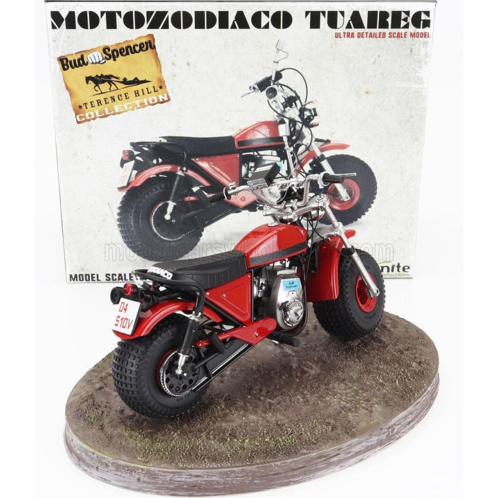 CLC MODELS MOTOZODIACO TUAREG 1972 - FROM MOVIE - ALTRIMENTI CI ARRABBIAMO - TV SERIES - MOTORCYCLE - RED 1/12