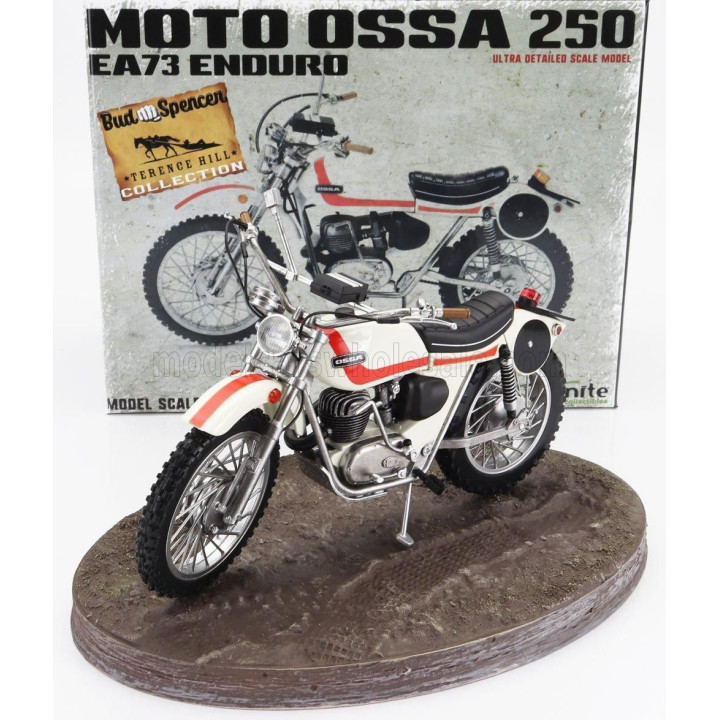 CLC MODELS OSSA 250 AE73 ENDURO 1973 - FROM MOVIE - ALTRIMENTI CI ARRABBIAMO - TV SERIES - MOTORCYCLE - WHITE 1/12
