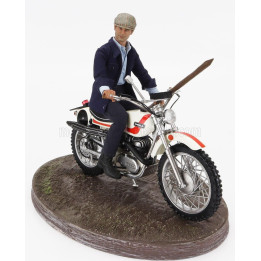 CLC MODELS OSSA 250 AE73 ENDURO 1973 WITH TERENCE HILL SMALL ACTION FIGURE - FROM MOVIE - ALTRIMENTI CI ARRABBIAMO - TV SERIES -
