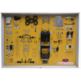 CMC JAGUAR QUADRO PANEL DISPLAY C-TYPE SPIDER STREET VERSION 1952 PARTS BOARD - BRITISH RACING GREEN 1/18
