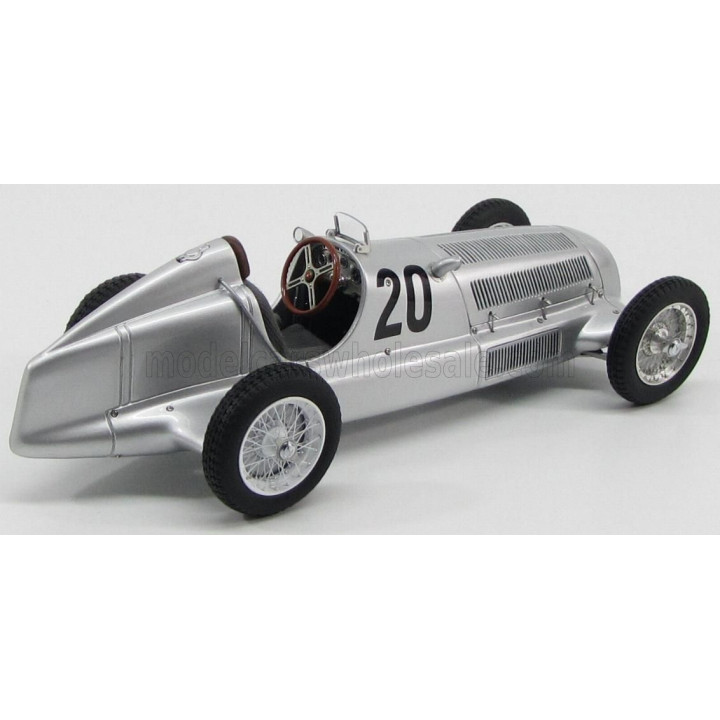 CMC MERCEDES BENZ F1  W25 SPIDER N 20 WINNER ADAC EIFELRENNEN 1934 M.VON BRAUCHITSCH - SILVER 1/18