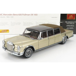 CMC MERCEDES BENZ S-CLASS 600 PULLMAN (W100) LANDAULET SOFT-TOP SEMICONVERTIBLE 1972 - GOLD MET 1/18