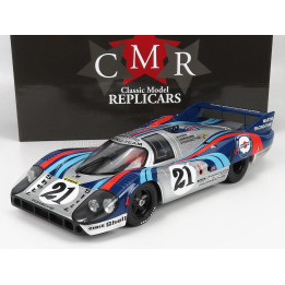 CMR PORSCHE 917LH 4.9L TEAM MARTINI RACING N 21 24h LE MANS 1971 VIC ELFORD - GERARD LARROUSSE - SILVER BLUE 1/12
