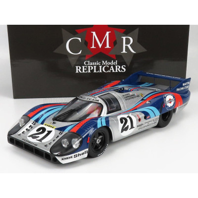 CMR PORSCHE 917LH 4.9L TEAM MARTINI RACING N 21 24h LE MANS 1971 VIC ELFORD - GERARD LARROUSSE - SILVER BLUE 1/12