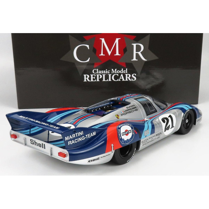 CMR PORSCHE 917LH 4.9L TEAM MARTINI RACING N 21 24h LE MANS 1971 VIC ELFORD - GERARD LARROUSSE - SILVER BLUE 1/12