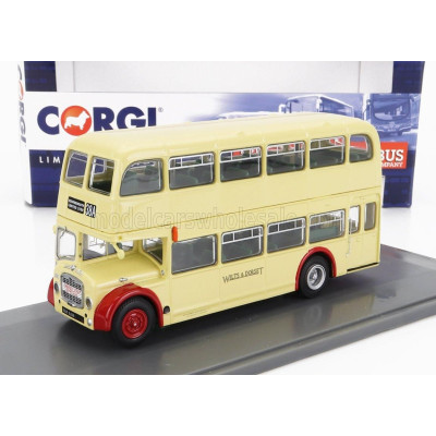 CORGI BRISTOL LODEKKA FS68 AUTOBUS WILTS AND DORSET 38A BOURNEMOUTH LIMITED STOP 1956 - CREAM RED 1/76