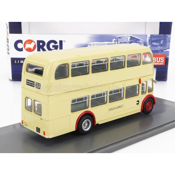 CORGI BRISTOL LODEKKA FS68 AUTOBUS WILTS AND DORSET 38A BOURNEMOUTH LIMITED STOP 1956 - CREAM RED 1/76