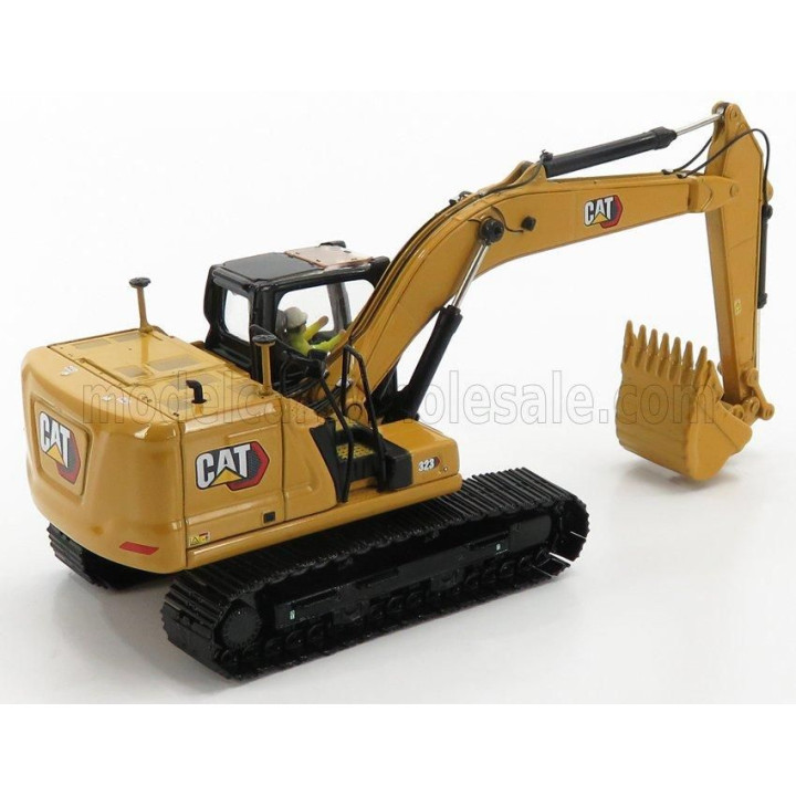 DM MODELS CATERPILLAR CAT323 ESCAVATORE CINGOLATO - TRACTOR HYDRAULIC EXCAVATOR - YELLOW BLACK 1/50