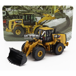 DM MODELS CATERPILLAR CAT966M RUSPA GOMMATA - SCRAPER TRACTOR WHEEL LOADER - YELLOW BLACK 1/50