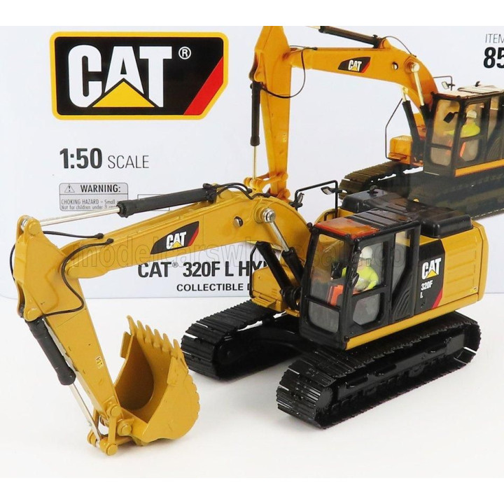 DM MODELS CATERPILLAR CAT320F L ESCAVATORE CINGOLATO - TRACTOR HYDRAULIC EXCAVATOR - YELLOW BLACK 1/50