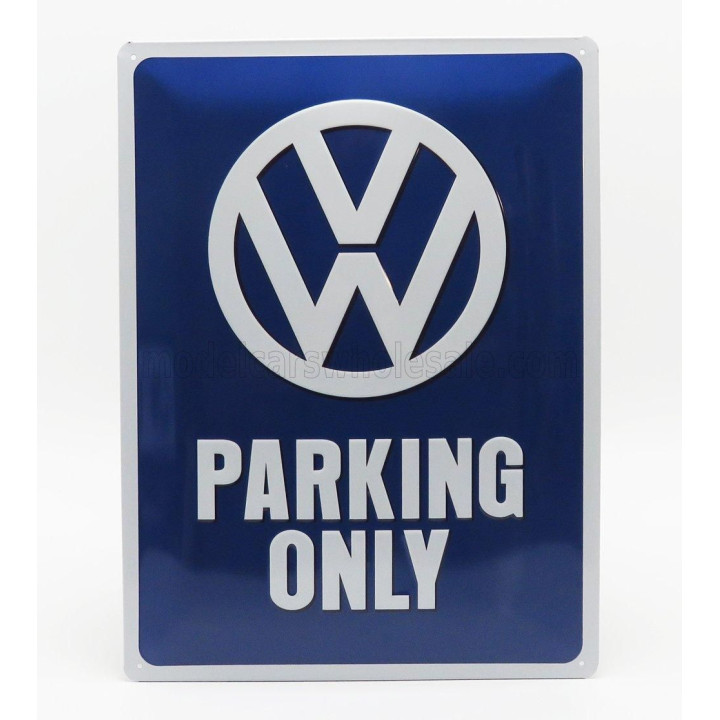 EDICOLA ACCESSORIES 3D METAL PLATE - VOLKSWAGEN PARKING ONLY - BLUE WHITE 1/1
