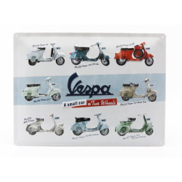 EDICOLA ACCESSORIES 3D METAL PLATE - PIAGGIO VESPA COLLAGE - WHITE RED BLUE 1/1