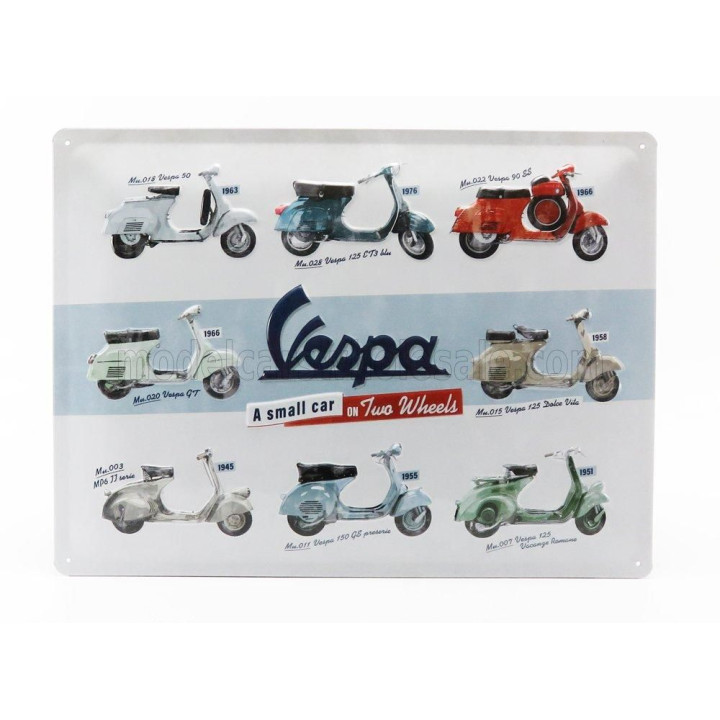 EDICOLA ACCESSORIES 3D METAL PLATE - PIAGGIO VESPA COLLAGE - WHITE RED BLUE 1/1