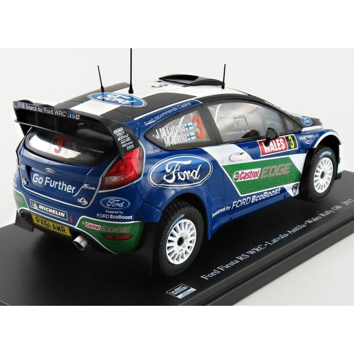 EDICOLA FORD ENGLAND FIESTA R5 N 3 RALLY WALES GB 2012 J.M LATVALA - M.ANTTILA - BLUE WHITE GREEN 1/24