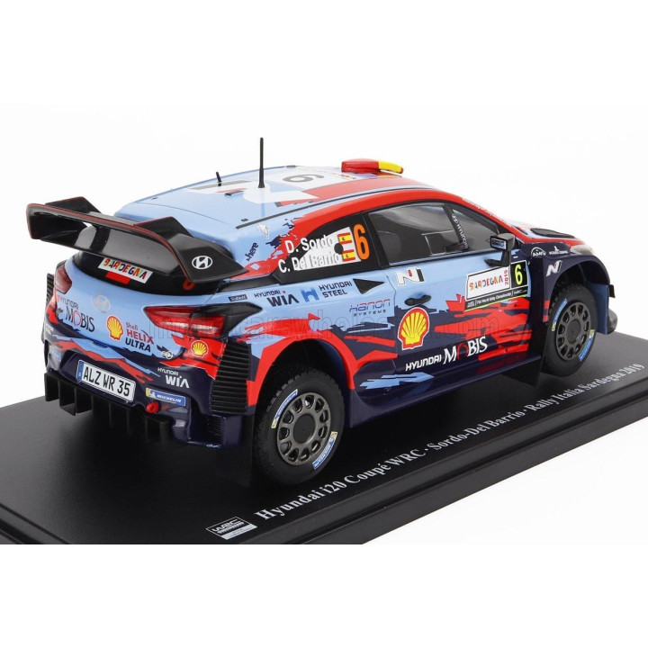 EDICOLA HYUNDAI i20 COUPE WRC N 6 WINNER RALLY SARDINIA ITALY 2019 DANI SORDO - CARLOS DEL BARIO - LIGHT BLUE RED BLACK 1/24