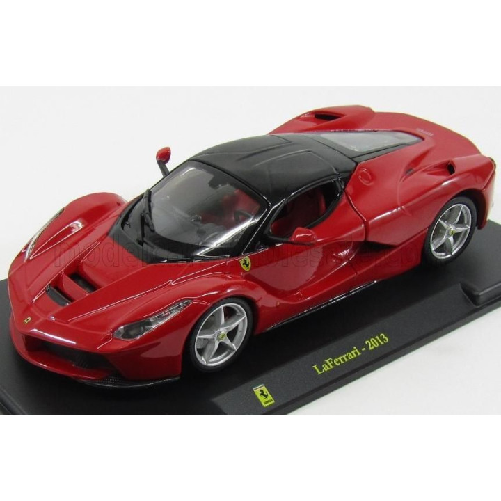 EDICOLA FERRARI LAFERRARI 2013 - CON VETRINA - WITH SHOWCASE - RED BLACK 1/24