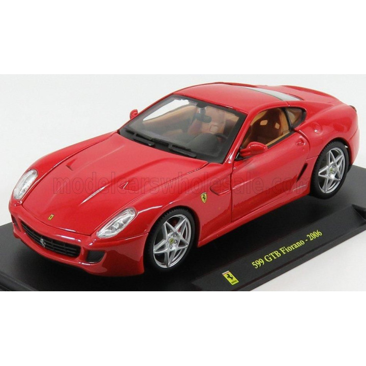 EDICOLA FERRARI 599 GTB FIORANO 2006 - CON VETRINA - WITH SHOWCASE - RED 1/24