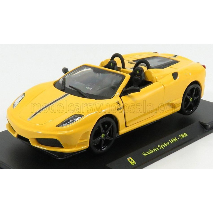 EDICOLA FERRARI F430 SCUDERIA SPIDER 16M 2008 - CON VETRINA - WITH SHOWCASE - YELLOW 1/24