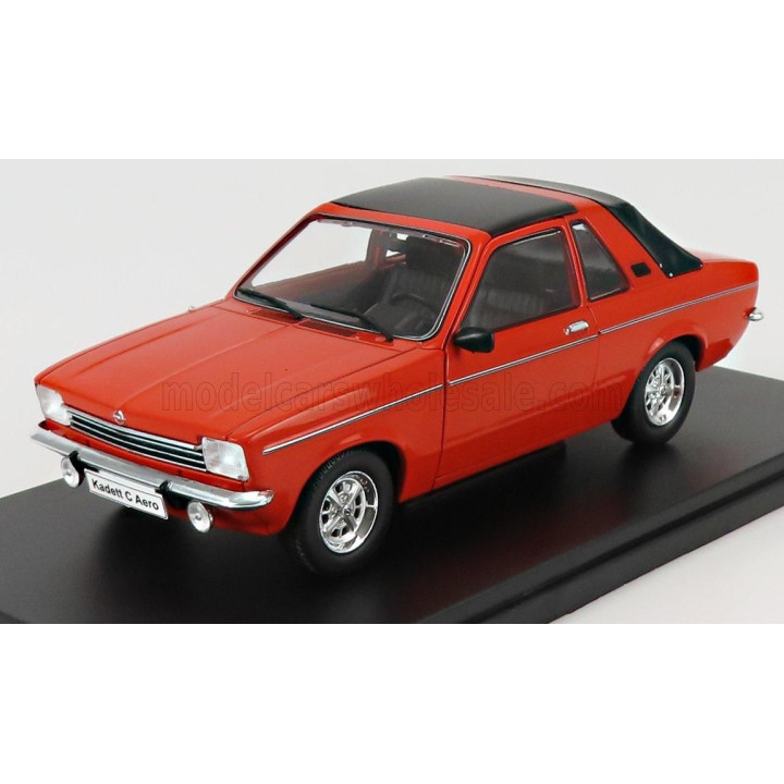 EDICOLA OPEL KADETT C AERO SEMI CONVERTIBLE CLOSED 1976 - ORANGE BLACK 1/24