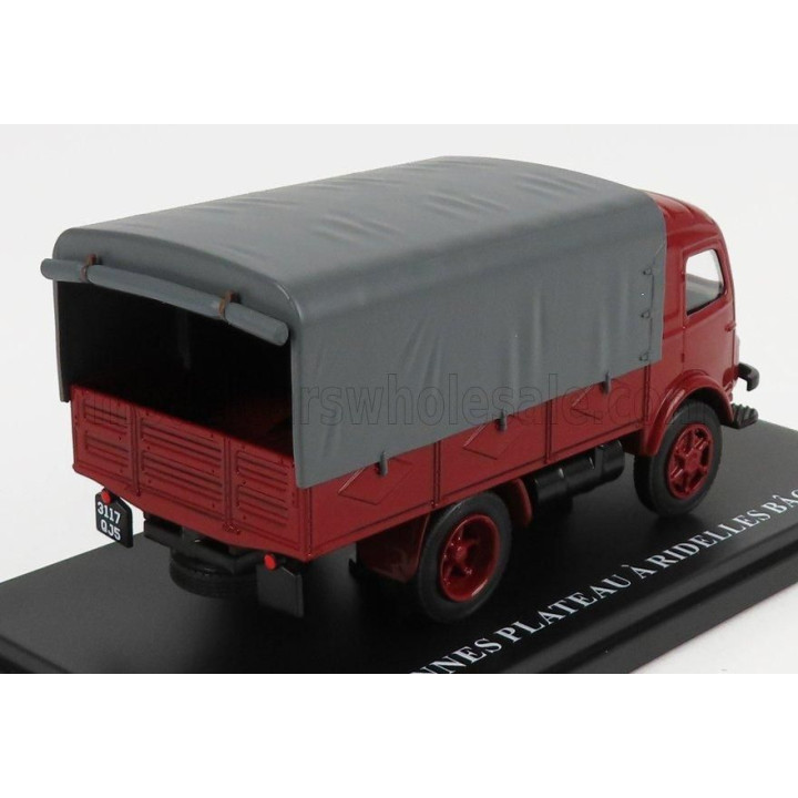 EDICOLA RENAULT TRUCK TELONATO 2 TONNES PLATEAU A DIDELLES BACHE 1947 - RED GREY 1/43