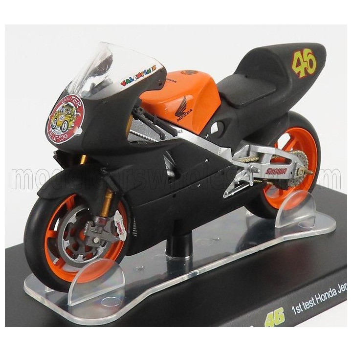 EDICOLA HONDA NSR500 N 46 TEST BIKE JEREZ 1999 VALENTINO ROSSI - BLACK ORANGE 1/18