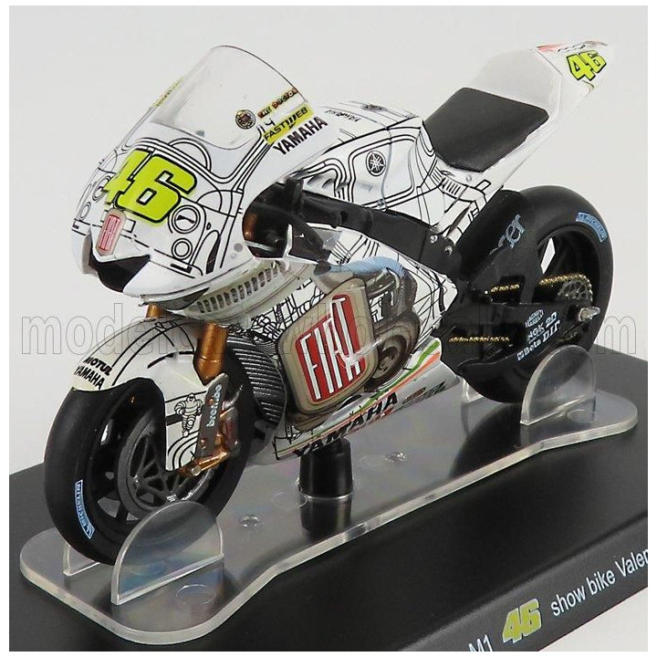EDICOLA YAMAHA YZR-M1 N 46 SHOWBIKE VALENCIA MOTOGP 2007 VALENTINO ROSSI - WHITE 1/18