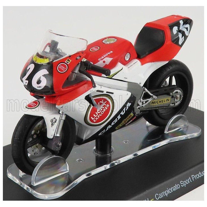 EDICOLA CAGIVA MITO EV N 26 CAMPIONATO SPORT PRODUCTION 1994 VALENTINO ROSSI - RED WHITE BLACK 1/18