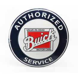 EDICOLA ACCESSORIES METAL ROUND PLATE - BUICK SERVICE - WHITE BLUE 1/1
