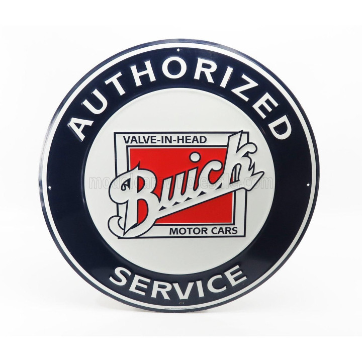 EDICOLA ACCESSORIES METAL ROUND PLATE - BUICK SERVICE - WHITE BLUE 1/1