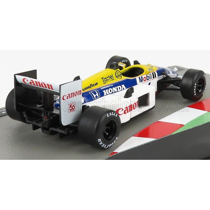 EDICOLA WILLIAMS F1  HONDA FW11B N 6 WORLD CHAMPION SEASON 1987 NELSON PIQUET - WHITE BLUE YELLOW 1/43