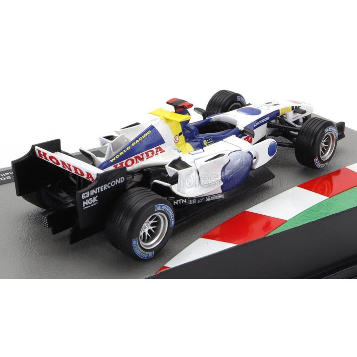 EDICOLA HONDA F1  RA106 N 11 SEASON 2006 RUBENS BARRICHELLO - WHITE BLUE 1/43