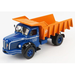 EDICOLA BERLIET GLM10 TRUCK CASSONE RIBALTABILE 1953 - MOVIMENTO TERRA - BLUE ORANGE 1/43