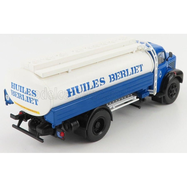 EDICOLA BERLIET GLR8M2 TANKER TRUCK HUILES BERLIET 1960 - BLUE WHITE 1/43