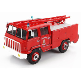 EDICOLA BERLIET FF 4x4 TANKER TRUCK 1971 - FIRE ENGINE - VIGILI DEL FUOCO - FEUERWEHR - RED WHITE SILVER 1/43