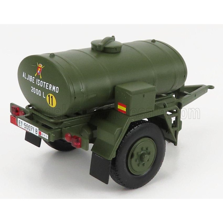 EDICOLA TRAILER RIMORCHIO TANKER 2000 LITRE - MILITARY GREEN 1/43
