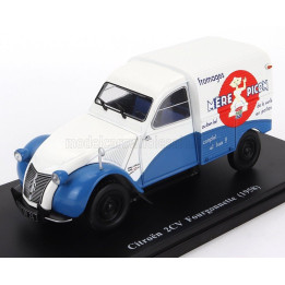 EDICOLA CITROEN 2CV VAN FOURGONETTE MERE PICON 1958 - WITHOUT CARD BOX - SENZA SCATOLA - WHITE BLUE 1/24